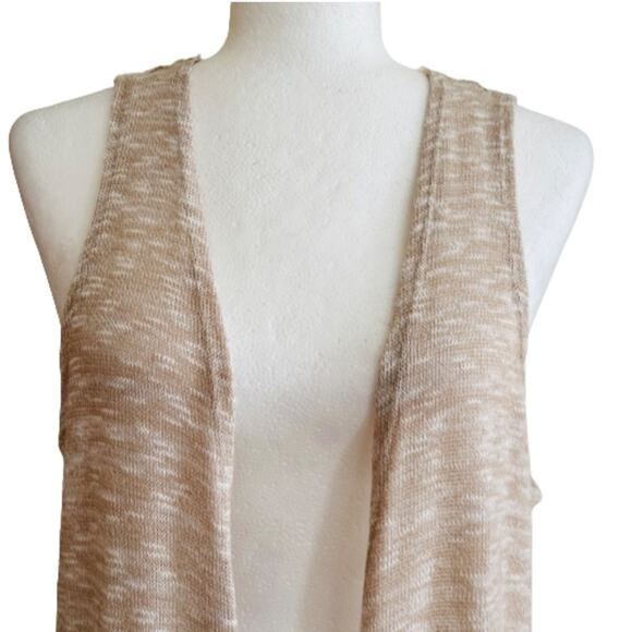 Simply Lara Duster Kimono Lace Detail Open Front Sleeveless Neutral Beige XL NEW - Picture 5 of 12